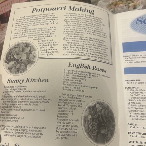 Scentsational Sachets Crochet Pattern Annie's Attic 873214 PRISTINE! - Picture 6 of 7